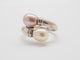 Bague 52 Bague toi et moi en or blanc 18k et perles 58 Facettes