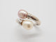 Bague 52 Bague toi et moi en or blanc 18k et perles 58 Facettes