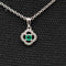 Pendentif Pendentif trèfle en or blanc 18 carats avec émeraude et diamants 58 Facettes