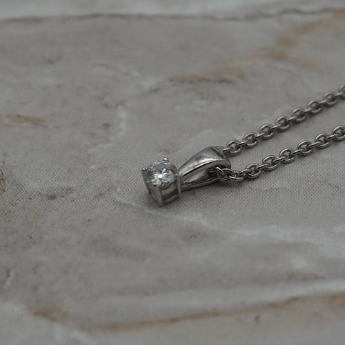 Pendentif Pendentif en or blanc 750 avec diamant 0,10 ct 58 Facettes