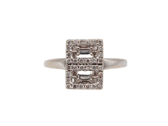 Bague 52 Bague Art déco en or 750 avec diamants 58 Facettes
