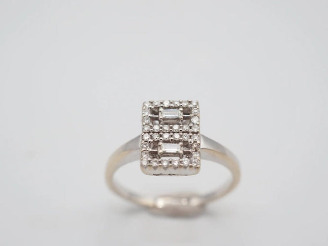 Bague 52 Bague Art déco en or 750 avec diamants 58 Facettes