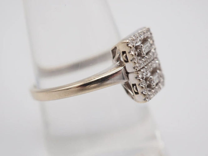 Bague 52 Bague Art déco en or 750 avec diamants 58 Facettes