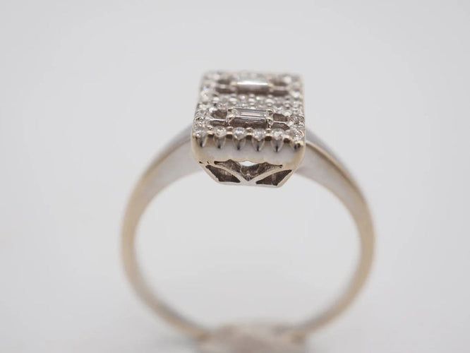 Bague 52 Bague Art déco en or 750 avec diamants 58 Facettes