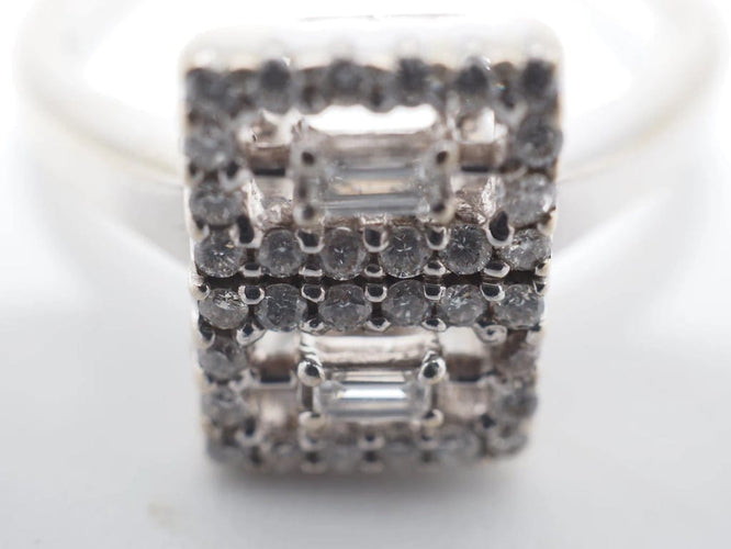 Bague 52 Bague Art déco en or 750 avec diamants 58 Facettes