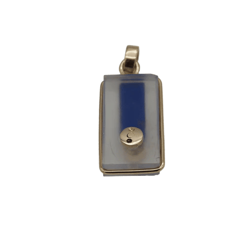 Pendentif Pendentif en verre et diamant en or jaune 750 58 Facettes