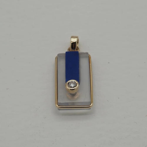 Pendentif Pendentif en verre et diamant en or jaune 750 58 Facettes