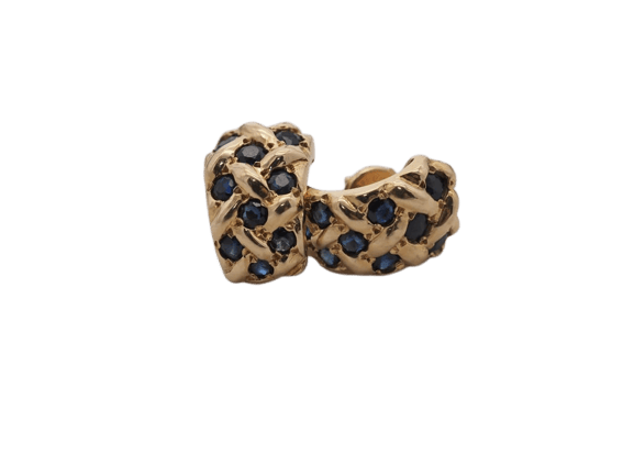 Boucles d'oreilles Boucles d'oreilles en or jaune 750 et saphirs 58 Facettes
