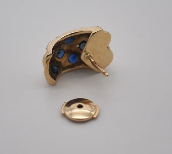 Boucles d'oreilles Boucles d'oreilles en or jaune 750 et saphirs 58 Facettes