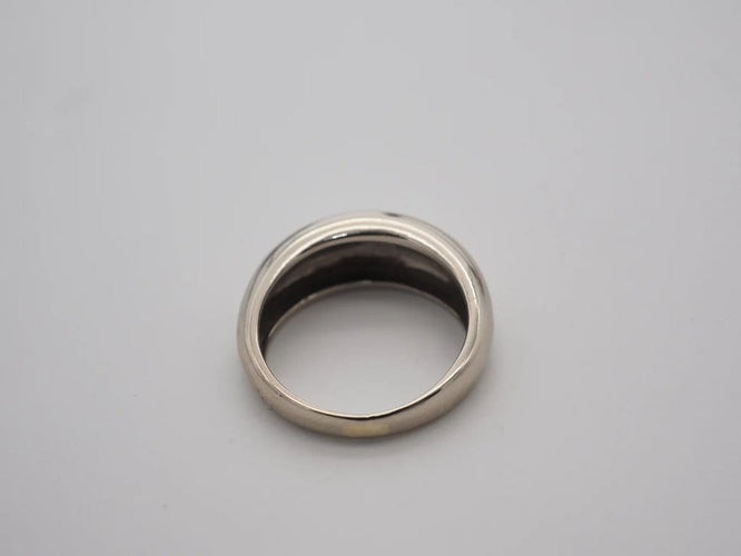 Bague 55.5 Bague jonc en or blanc 750, taille 55 58 Facettes