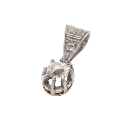 Pendentif Pendentif ancien en or blanc 750 avec diamants 58 Facettes