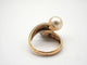 Bague 52 Bague en or jaune 750 avec perle de Tahiti et perle blanche 58 Facettes