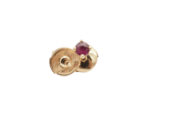 Boucles d'oreilles Boucles d'oreilles en or jaune 750 et rubis 58 Facettes