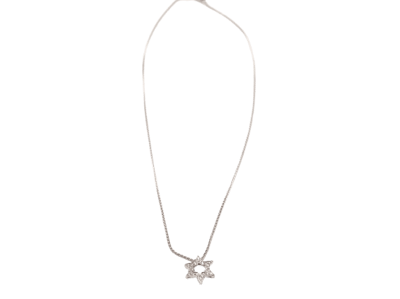 Collier Collier étoile en or blanc 750 avec diamants 58 Facettes