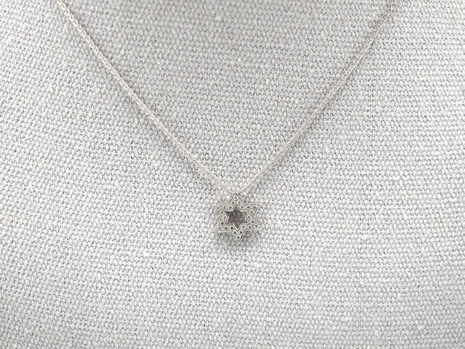Collier Collier étoile en or blanc 750 avec diamants 58 Facettes