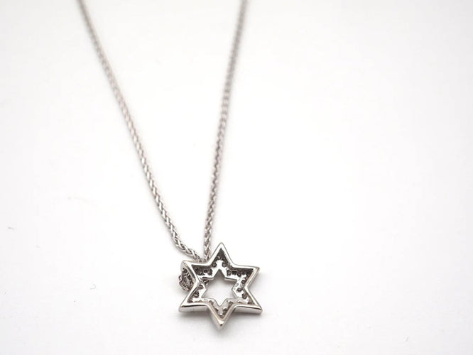 Collier Collier étoile en or blanc 750 avec diamants 58 Facettes