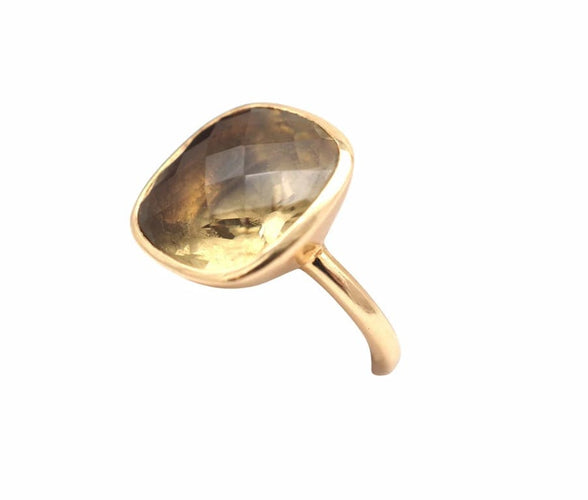 Bague 48.5 Bague en or jaune 750 millièmes avec citrine 58 Facettes