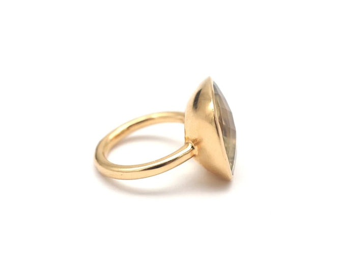 Bague 48.5 Bague en or jaune 750 millièmes avec citrine 58 Facettes