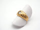Bague 50 Bague tourbillon godronnée en or jaune 750 avec diamant 58 Facettes
