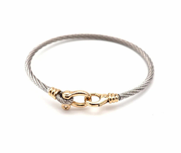 Bracelet Fred Force 10 - Bracelet vintage en acier et or jaune 58 Facettes