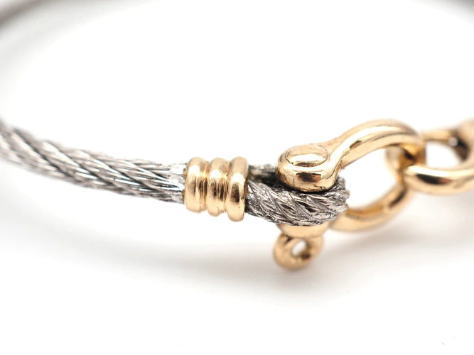 Bracelet Fred Force 10 - Bracelet vintage en acier et or jaune 58 Facettes