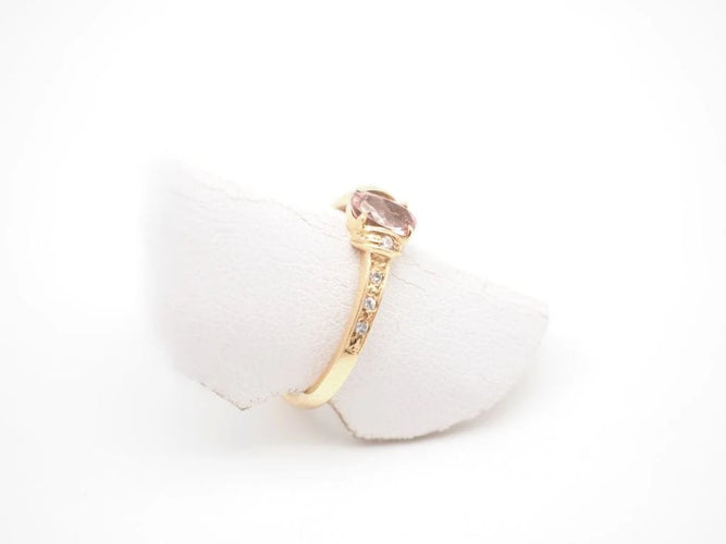 Bague 53 Bague en or jaune 750 avec tourmaline et diamants 58 Facettes