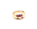 Bague 51 Bague jonc vintage en or jaune 750 avec rubis 58 Facettes
