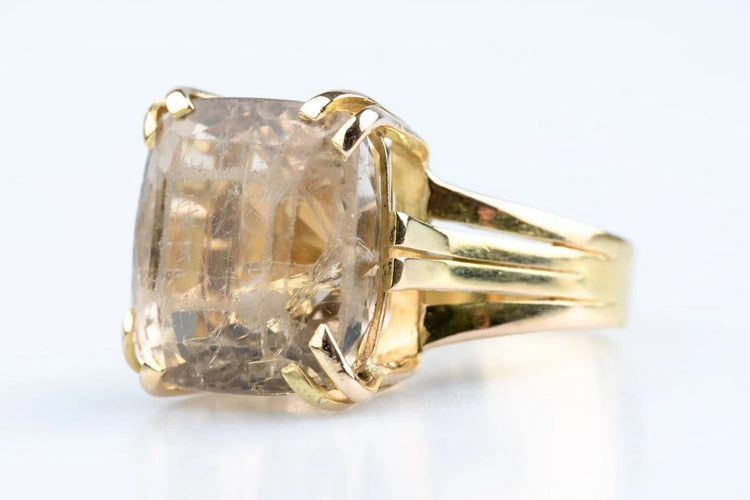 Bague 56 Bague en or jaune 18 carats au quartz fumé 19,20 ct 58 Facettes BG41700146-107