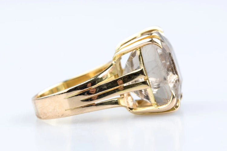Bague 56 Bague en or jaune 18 carats au quartz fumé 19,20 ct 58 Facettes BG41700146-107