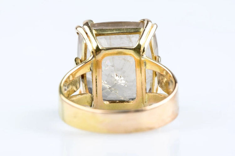 Bague 56 Bague en or jaune 18 carats au quartz fumé 19,20 ct 58 Facettes BG41700146-107