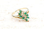 Bague 61 Bague motif floral en or jaune 18K, émeraude 1,00 ct et diamants 58 Facettes BGDEMCC1383-107