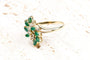 Bague 61 Bague motif floral en or jaune 18K, émeraude 1,00 ct et diamants 58 Facettes BGDEMCC1383-107