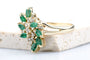 Bague 61 Bague motif floral en or jaune 18K, émeraude 1,00 ct et diamants 58 Facettes BGDEMCC1383-107