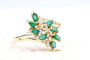 Bague 61 Bague motif floral en or jaune 18K, émeraude 1,00 ct et diamants 58 Facettes BGDEMCC1383-107