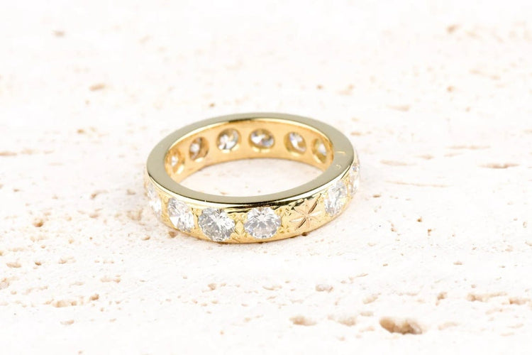 Bague 49 Alliance complète en or jaune 18 carats et diamants 3,50 ct (G/VS1) 58 Facettes DALLDTSGVE366-10