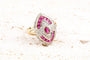 Bague 57 Bague rubis 1,35 ct et diamants 0,45 ct en or jaune 18K 58 Facettes BGNAVRUD6147-107