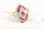 Bague 57 Bague rubis 1,35 ct et diamants 0,45 ct en or jaune 18K 58 Facettes BGNAVRUD6147-107