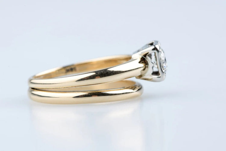 Bague 53 Bague solitaire en or jaune 14K avec diamant 0,40 ct 58 Facettes BG14KDCC1428-107
