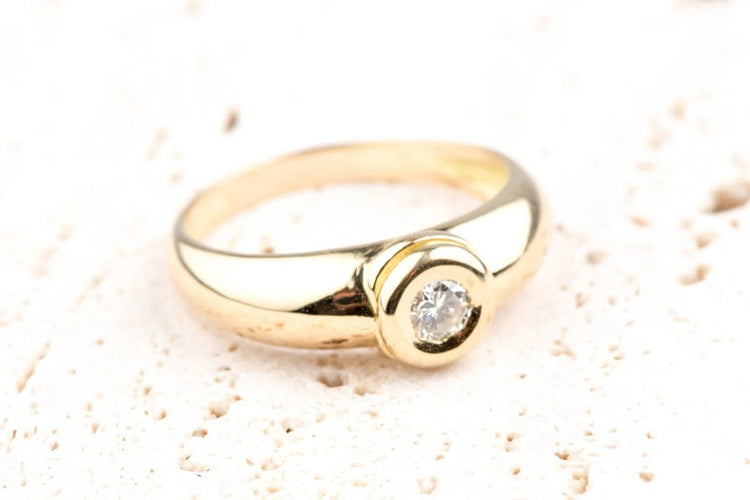 Bague 58 Bague solitaire en or jaune 18 carats et diamant 0,20 ct 58 Facettes BGSOLOC657-107