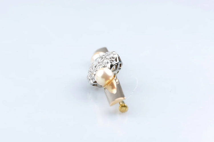 Broche Broche vintage en or jaune 18 carats, diamants et perles 58 Facettes BROCC1419-107