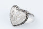 Bague 56 Bague cœur en or blanc 18 carats sertie de diamants 58 Facettes 111.65702-66