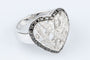 Bague 56 Bague cœur en or blanc 18 carats sertie de diamants 58 Facettes 111.65702-66