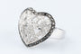 Bague 56 Bague cœur en or blanc 18 carats sertie de diamants 58 Facettes 111.65702-66