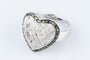 Bague 56 Bague cœur en or blanc 18 carats sertie de diamants 58 Facettes 111.65702-66