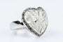 Bague 56 Bague cœur en or blanc 18 carats sertie de diamants 58 Facettes 111.65702-66