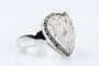 Bague 56 Bague cœur en or blanc 18 carats sertie de diamants 58 Facettes 111.65702-66