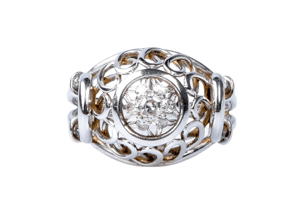 Bague 60 Bague 7 diamants en or blanc 18 carats 58 Facettes BGANCDT7000-55
