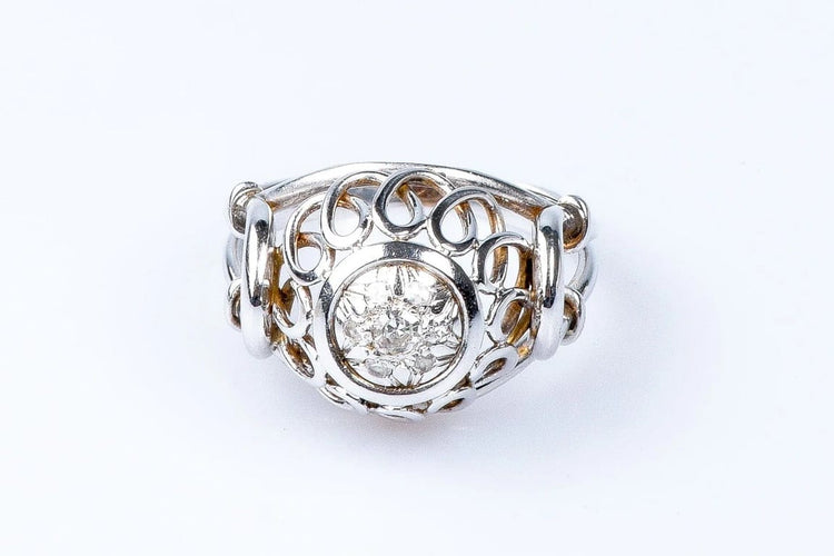 Bague 60 Bague 7 diamants en or blanc 18 carats 58 Facettes BGANCDT7000-55