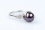 Bague 52 Bague en or blanc 18 carats avec perle de Tahiti et diamants 58 Facettes 111.116367-53