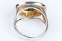 Bague 56 Bague en or jaune 18 carats au quartz fumé et diamants 58 Facettes 111-184737-36